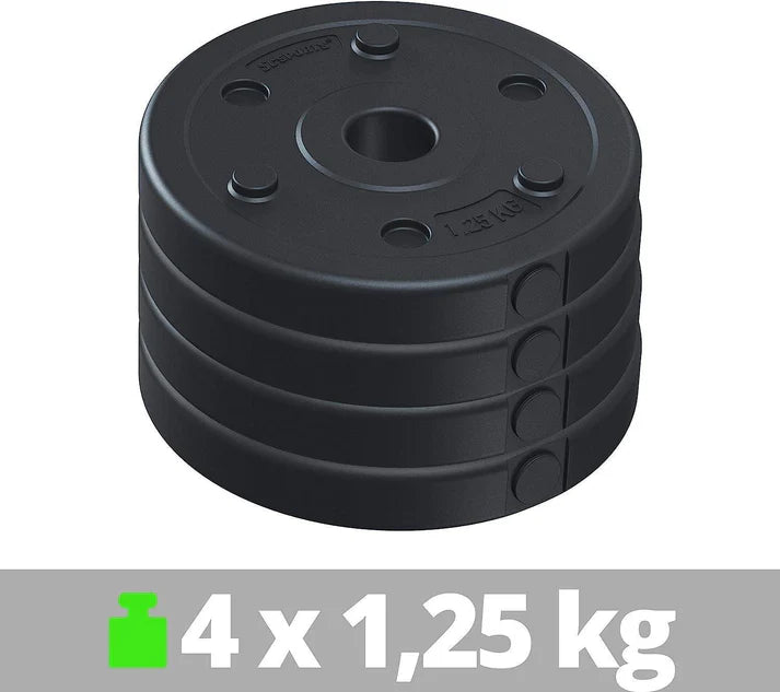 Set de placi de greutati, 5 kg (4 x 1, 25 kg), 30/31mm, ciment