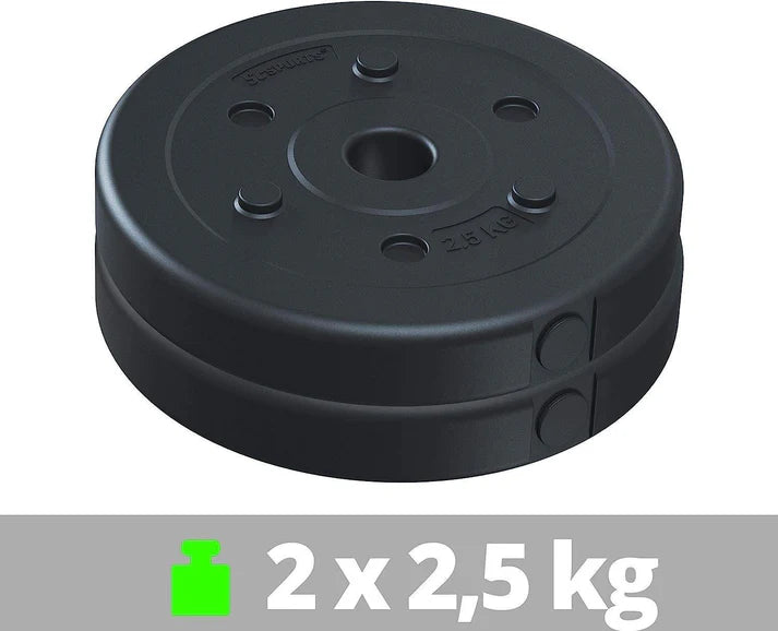 Set de placi de greutati, 5 KG (2x 2, 5), 30/31mm, umplute cu ciment