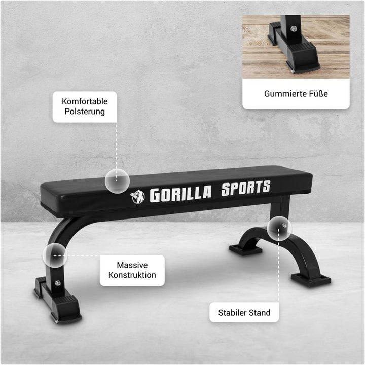 Bancă fixă solidă neagră - Gorilla Sports Ro