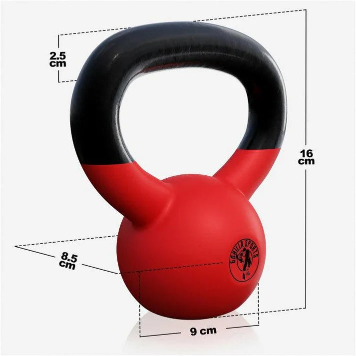 Kettlebell din fontă turnată cu înveliș de cauciuc