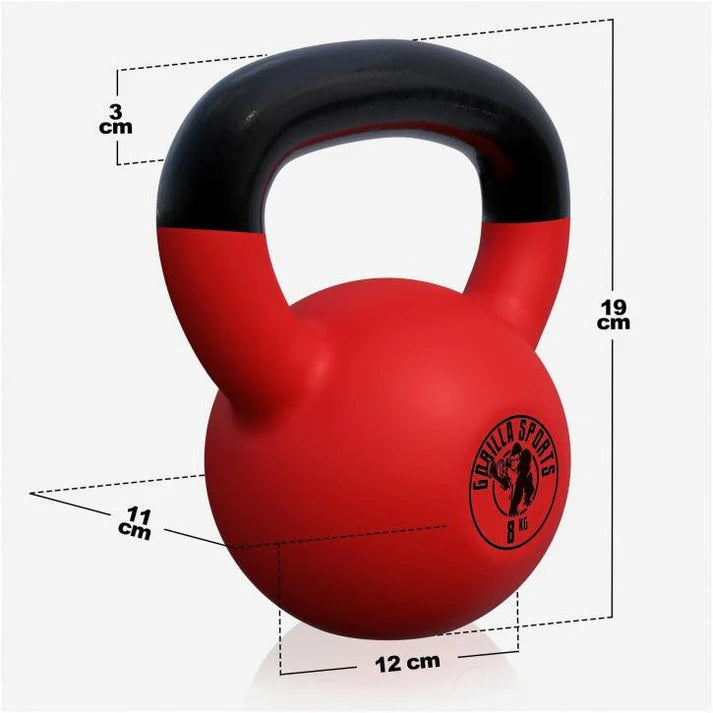 Kettlebell din fontă turnată cu înveliș de cauciuc