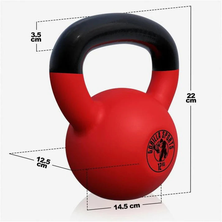 Kettlebell din fontă turnată cu înveliș de cauciuc