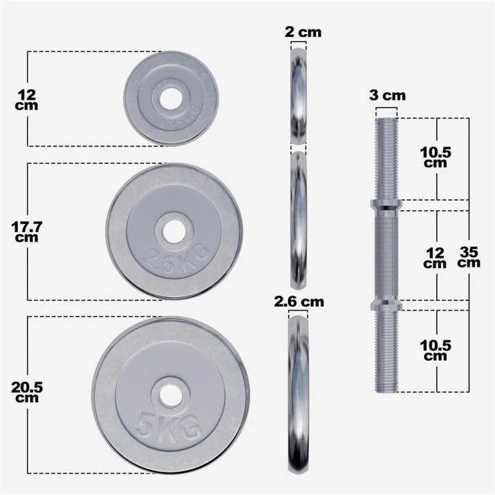 Set gantere cromate 30 kg