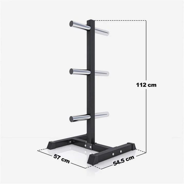 Suport discuri olimpice cu 3 bare 50/51 mm Negru/Alb