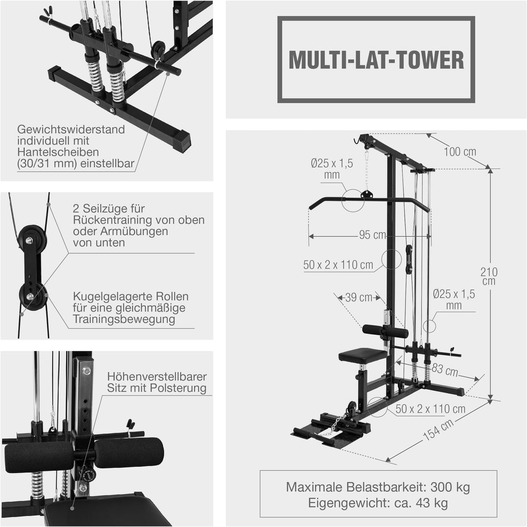 Aparat Multi-lat negru - Gorilla Sports Ro