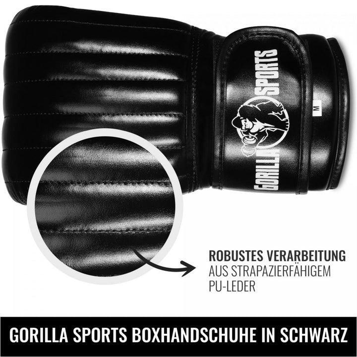 Manusi de box usoare pe negru - Gorilla Sports Ro