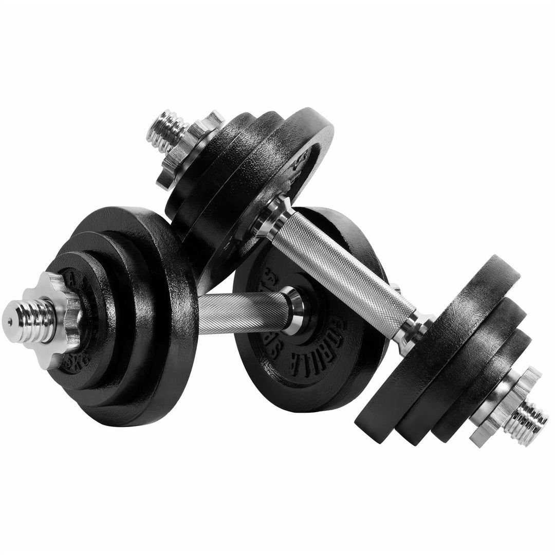 Set gantere fonta 22 kg reglabil 2 in 1 - Gorilla Sports Ro