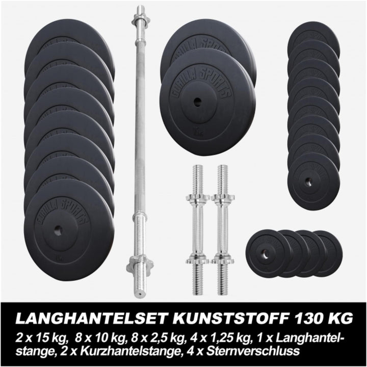 Set gantere plastic 60kg - 130kg - Gorilla Sports Ro
