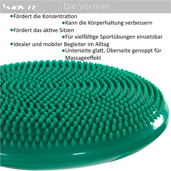 Perna de echilibru si masaj, MOVIT®, 33 cm, verde - Gorilla Sports Ro