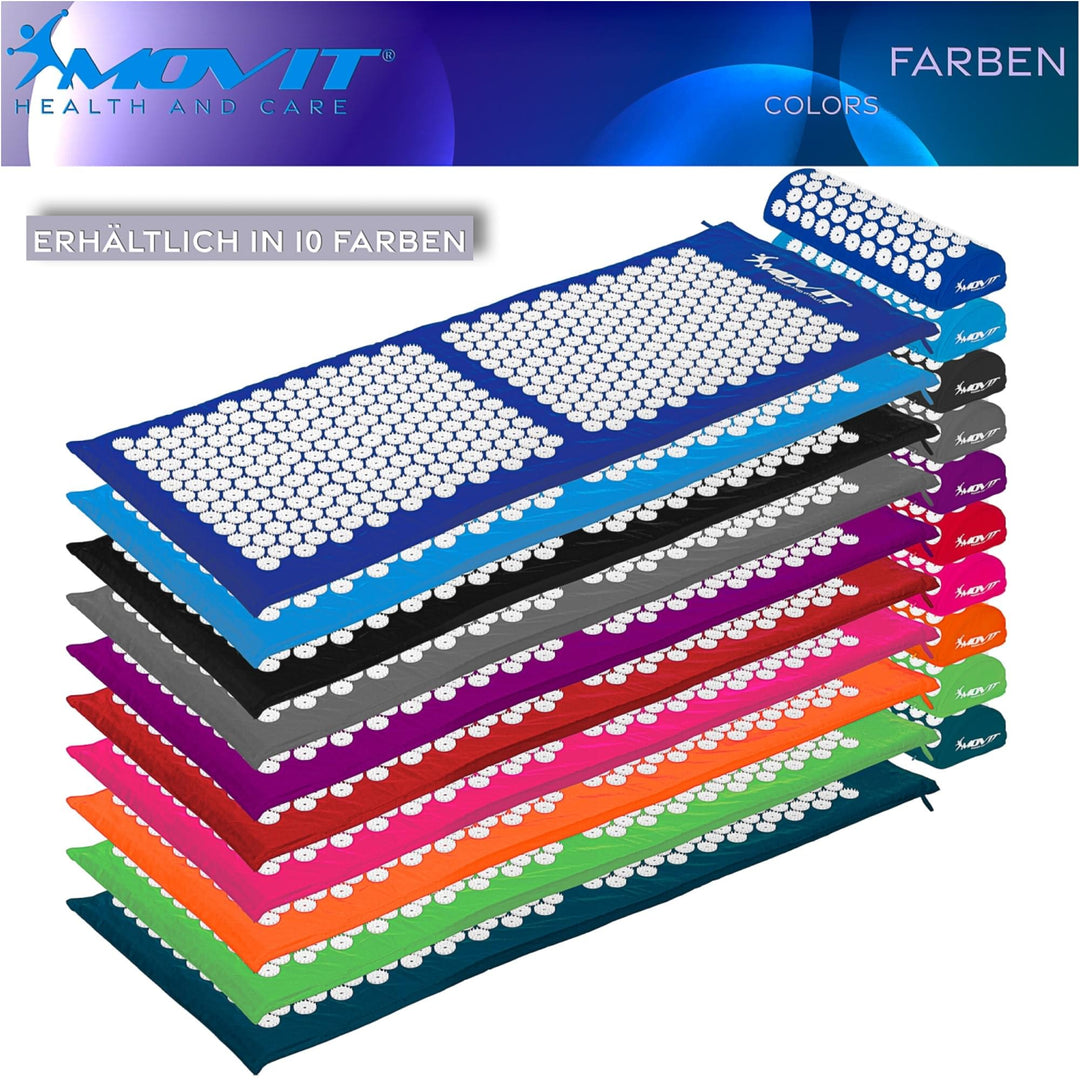 Covoras de presopunctura, MOVIT®, cu perna 130x50, albastru petrol - Gorilla Sports Ro