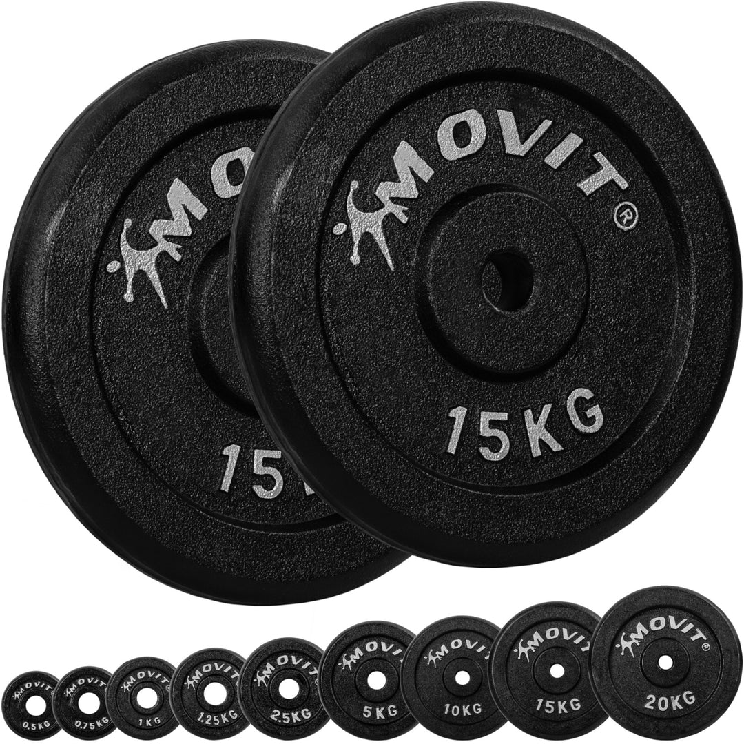 Set 2 x discuri, MOVIT®, greutate 15 kg, fonta - Gorilla Sports Ro