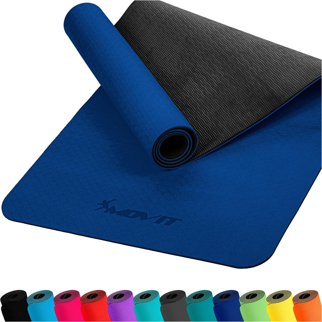 Covoras de gimnastica, MOVIT®, 190 x 100 x 0,6cm, albastru inchis - Gorilla Sports Ro