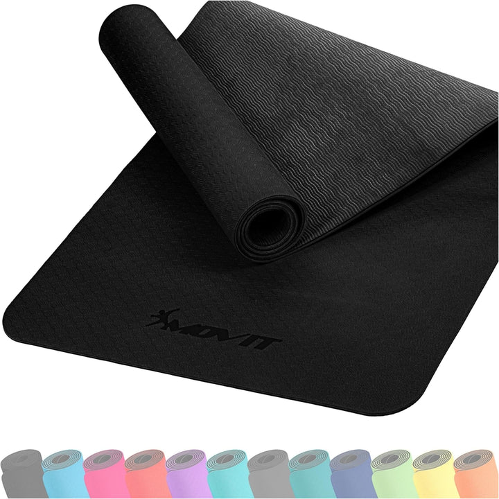 Covoras de gimnastica MOVIT®, 190x60x0,6cm, negru - Gorilla Sports Ro