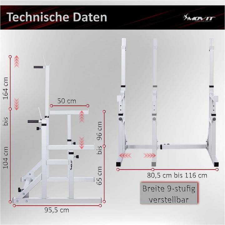 Rack, MOVIT® Pro, pentru gantere, alb - Gorilla Sports Ro