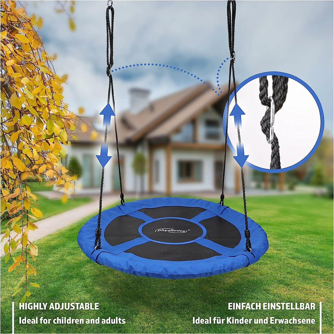 Leagan pentru copii si adulti, albastru, interior/exterior, diametru 100 cm, Physionics - Gorilla Sports Ro