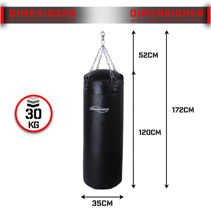 Sac de box Physionics pentru adulti 120 cm 30 kg - Gorilla Sports Ro