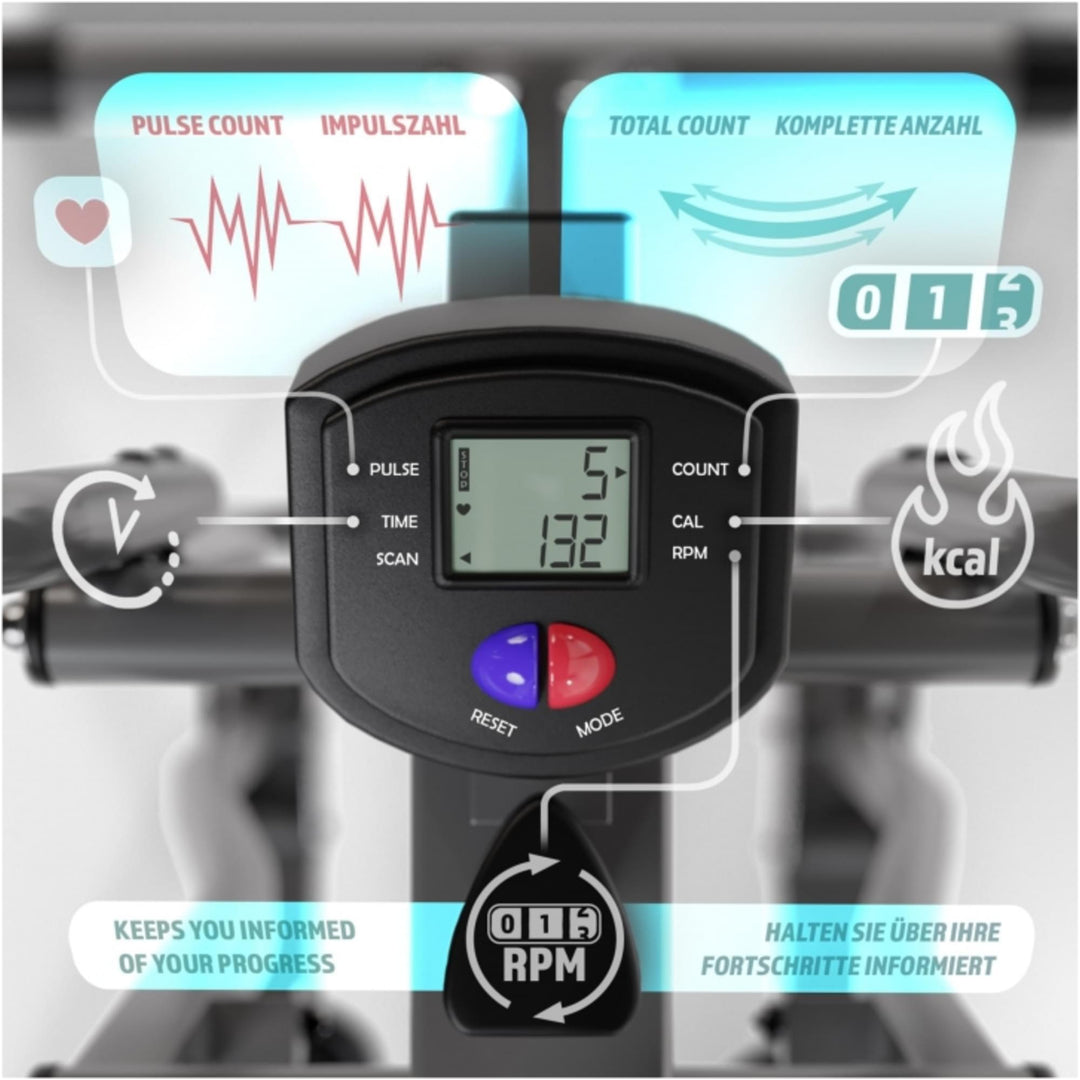 Bicicleta eliptica cu display LCD, Crosstrainer Physionics - Gorilla Sports Ro