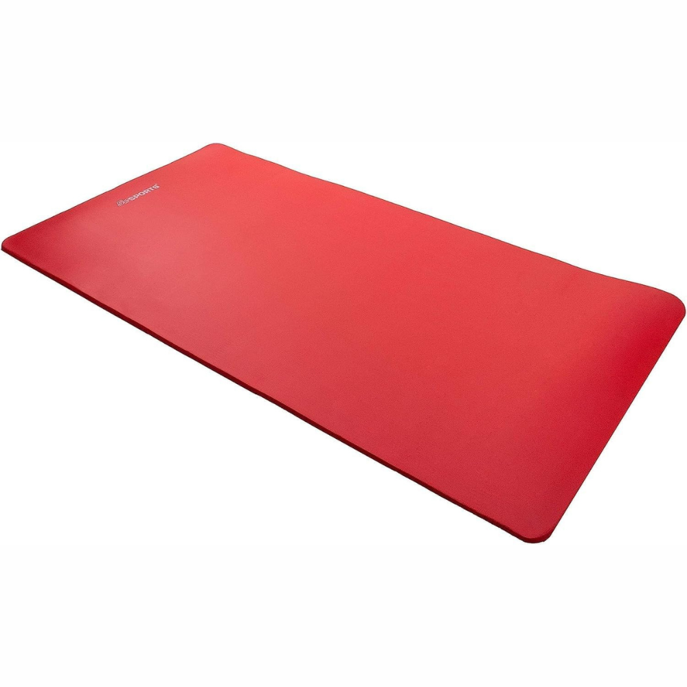 Covoras de yoga, 190 x 80 cm, grosime 1, 5 cm, antiderapant, pliabil, cu curea de transport, rosu