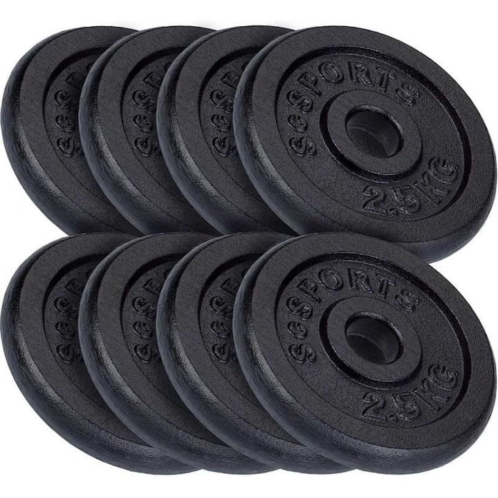 Set de haltere 100 kg, 2 gantere, bara de haltere, bara SZ, 30/31 mm, discuri de greutate, fonta