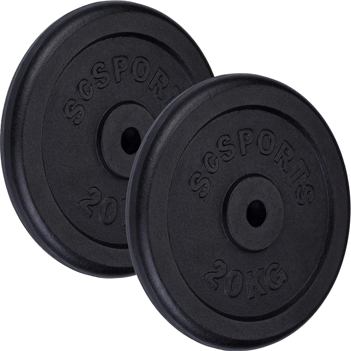 Set disc de greutate, 4 x 20 Kg, 30/31 mm, fonta