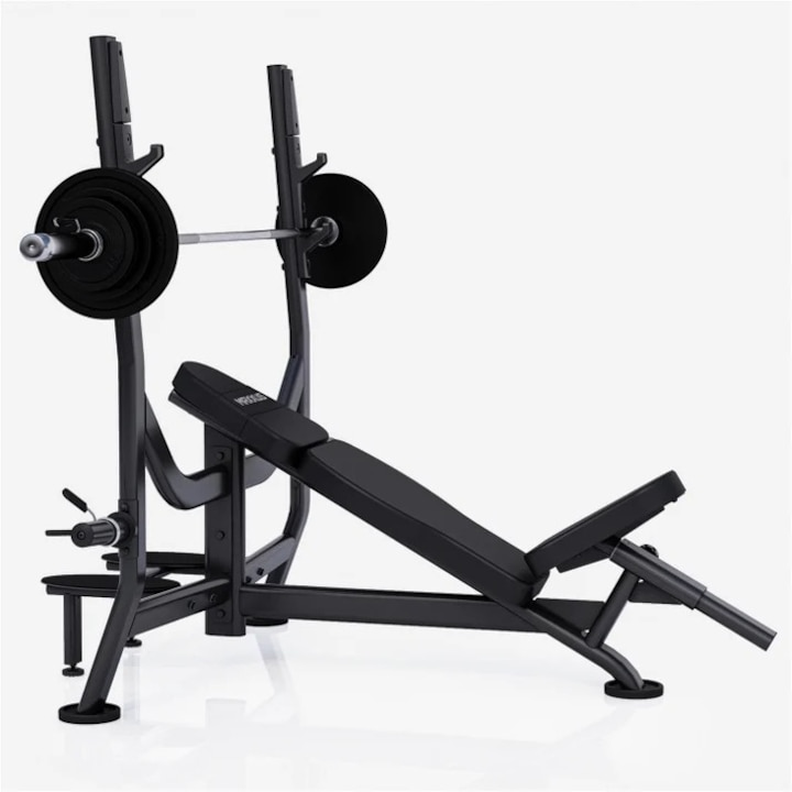 Banca inclinata + set greutati 130 Kg, suport PRO