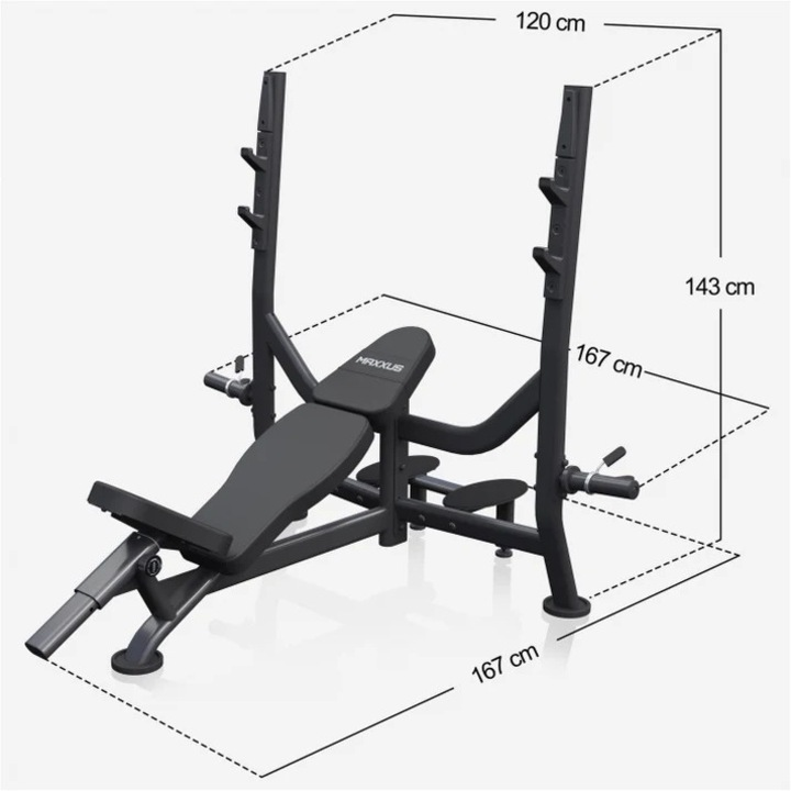 Banca inclinata + set greutati 130 Kg, suport PRO