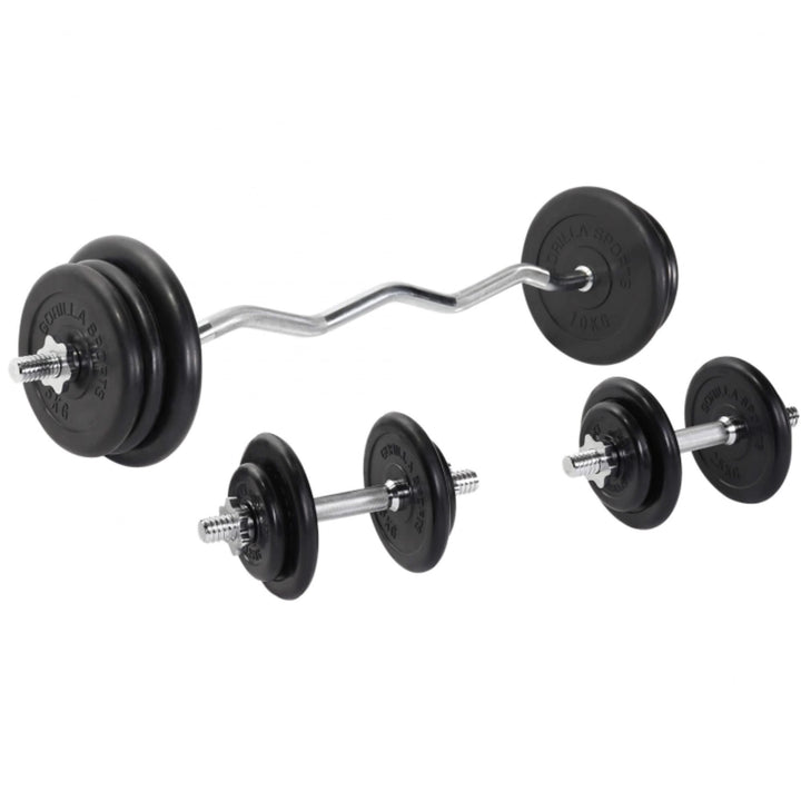 Set complet bara Z + discuri cauciuc 70kg, Gorilla Sports - Gorilla Sports Ro