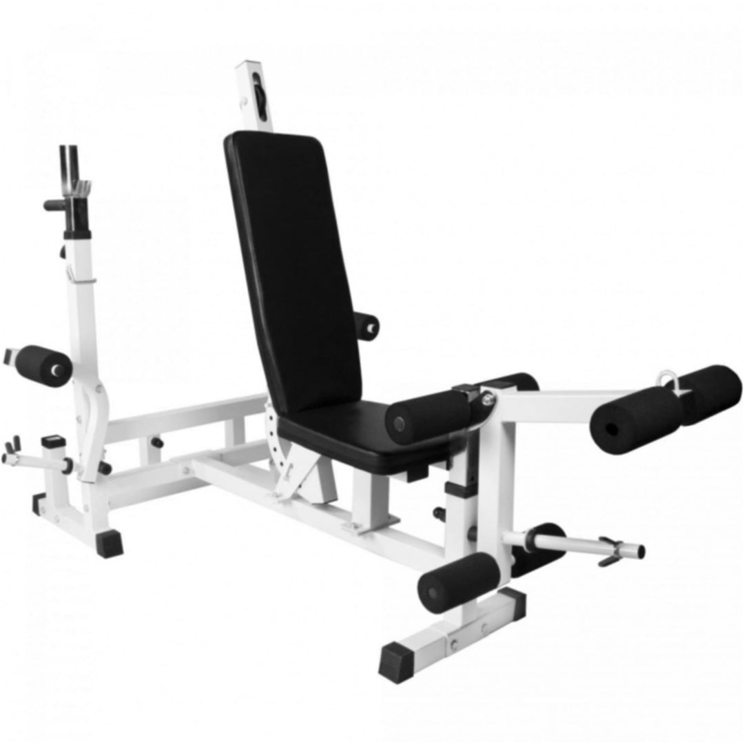 Banca multifunctionala  cu set gantere cromate de 108kg - Gorilla Sports Ro