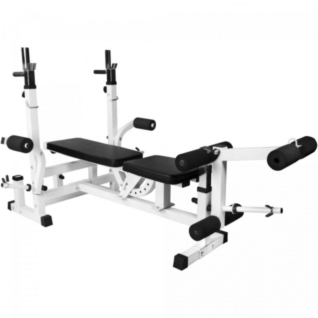 Banca multifunctionala  cu set gantere cromate de 108kg - Gorilla Sports Ro