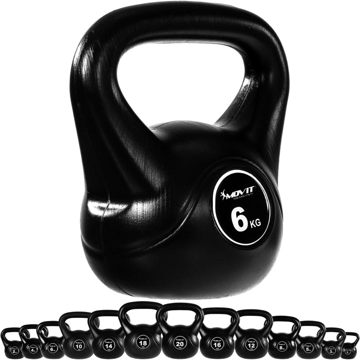 Kettlebell, MOVIT®, 6kg, negru - Gorilla Sports Ro