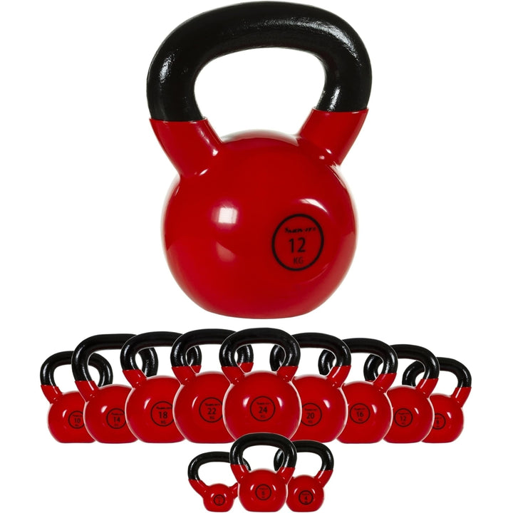 Kettlebell profesional, MOVIT®, 12 kg, fonta, rosu - Gorilla Sports Ro