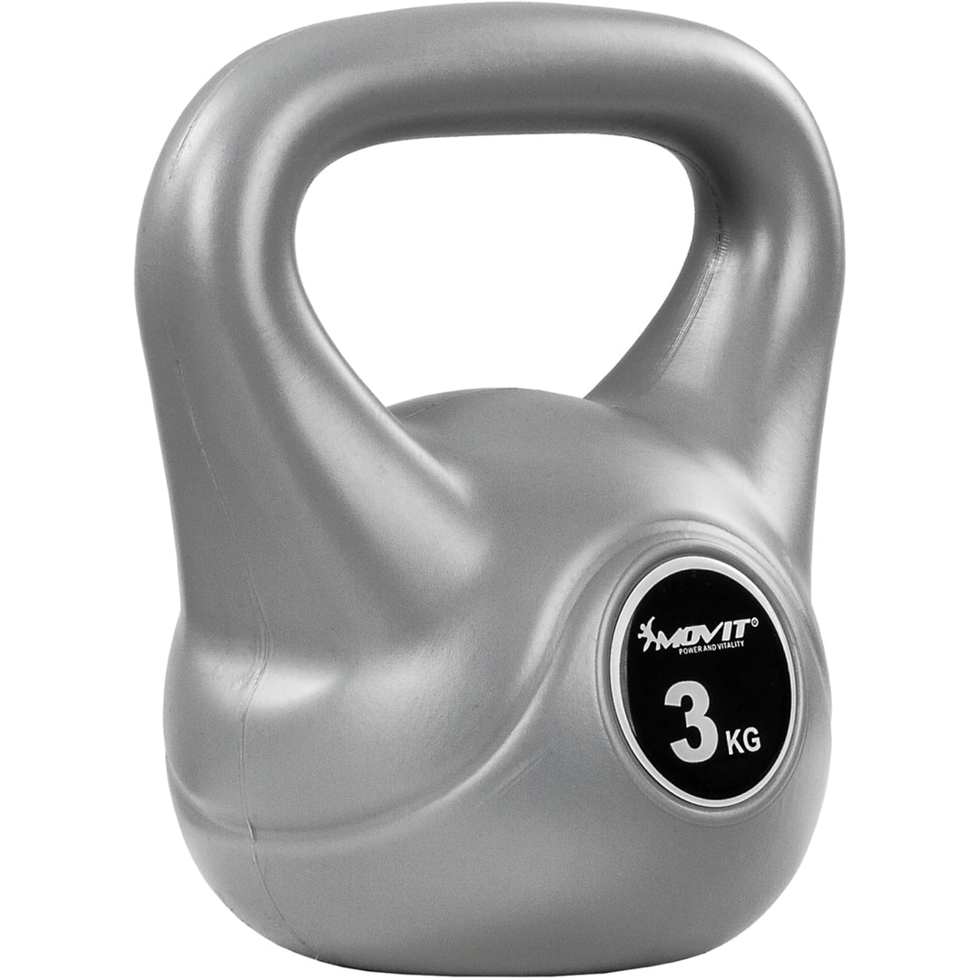 Kettlebell, MOVIT®, 3 kg, gri/negru - Gorilla Sports Ro