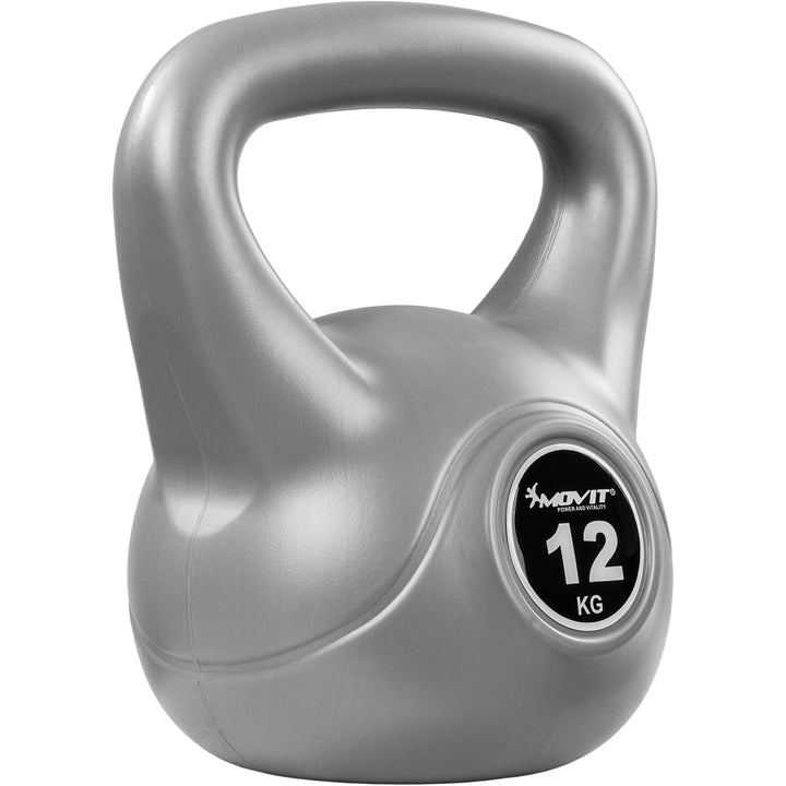 Kettlebell, MOVIT®,12 kg, gri - Gorilla Sports Ro