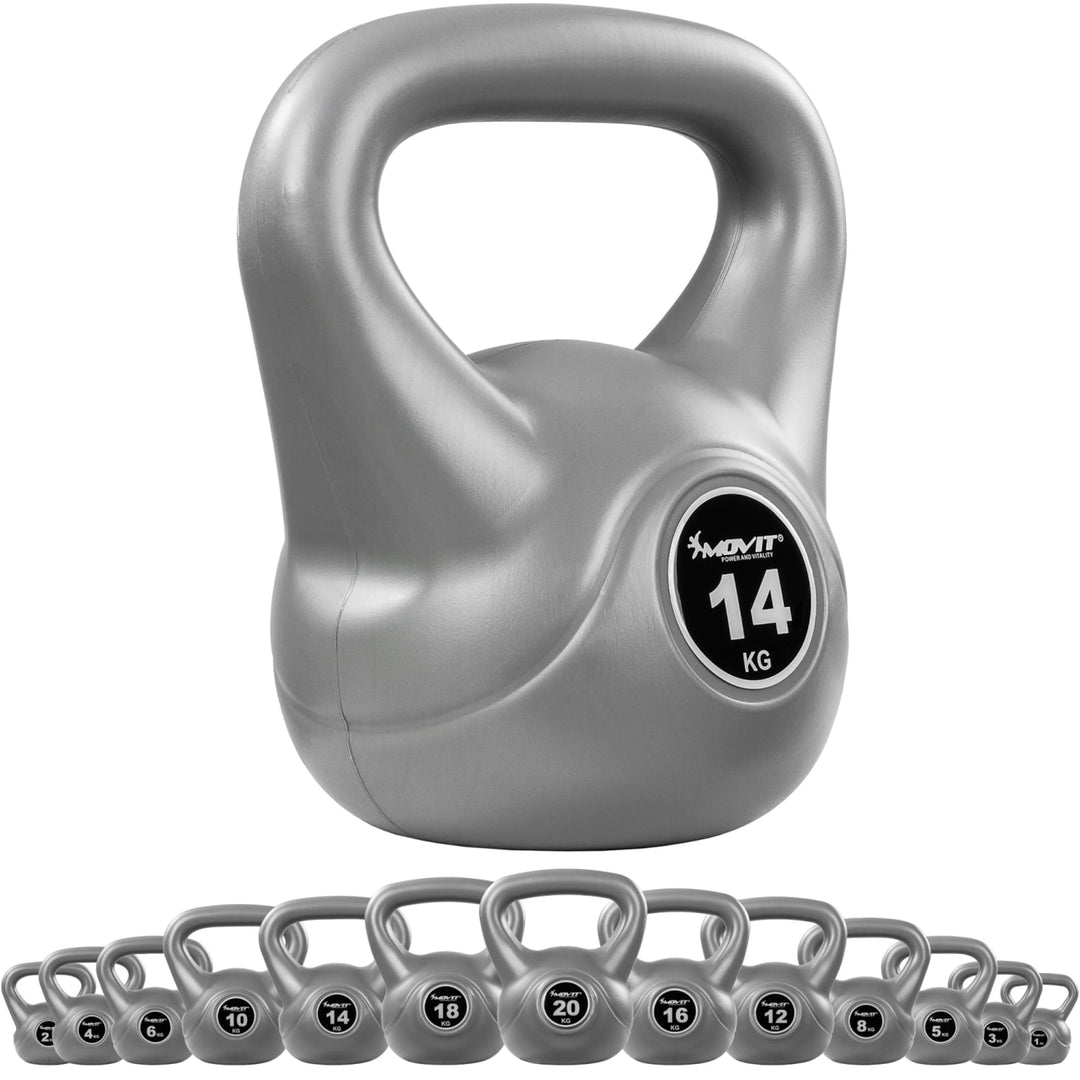 Kettlebell , MOVIT® de 14 kg, gri - Gorilla Sports Ro