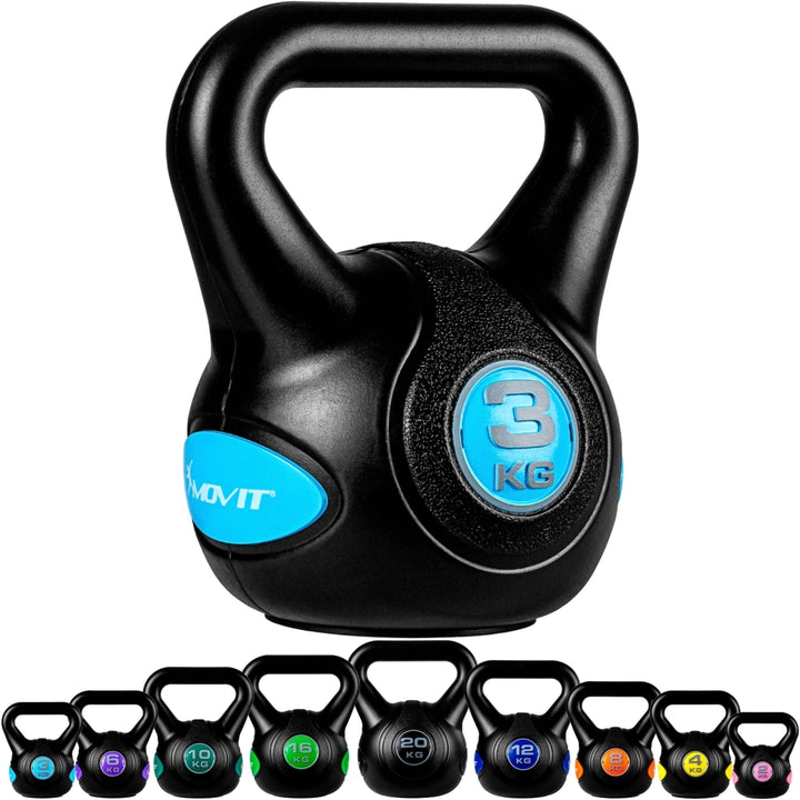 Kettlebell, MOVIT®, fonta, 3kg, negru - Gorilla Sports Ro