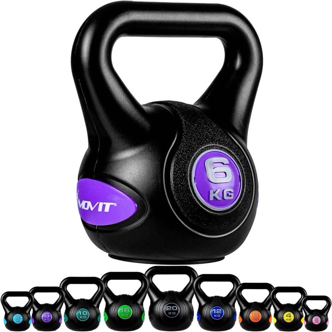 Kettlebell, MOVIT®, 6kg din fonta, negru - Gorilla Sports Ro