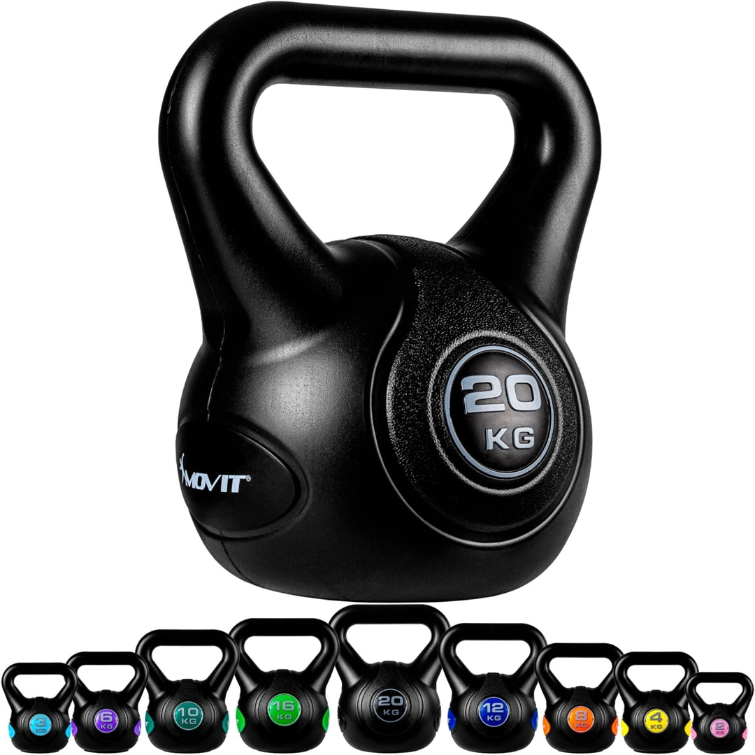 Kettlebell, MOVIT®, 20kg, fonta, negru - Gorilla Sports Ro