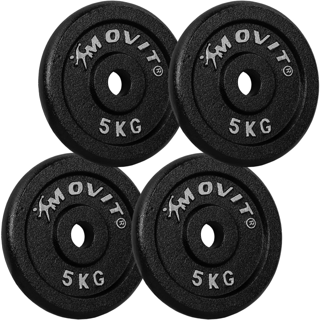 Set 4 x discuri, MOVIT® greutate 5 kg, fonta - Gorilla Sports Ro