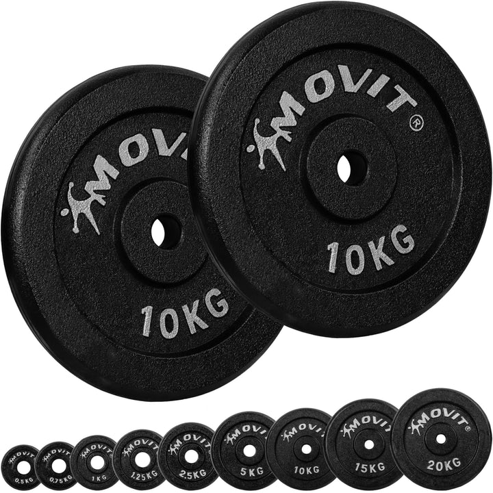 Set 2 x discuri, MOVIT®, greutate 10 kg, fonta - Gorilla Sports Ro