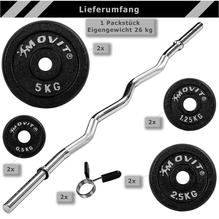 Haltera MOVIT®, greutate 26 Kg, fonta - Gorilla Sports Ro