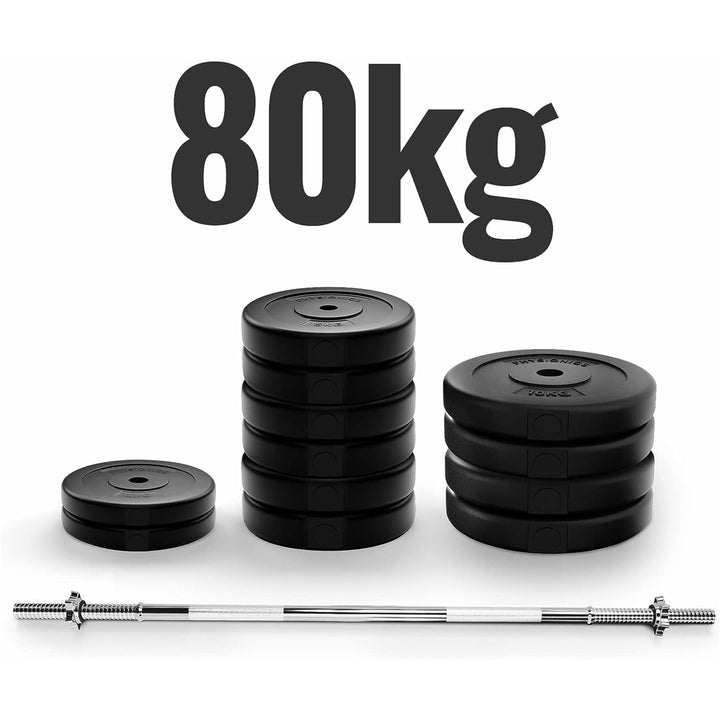 Set bara cu discuri, 80 kg, Physionics - Gorilla Sports Ro