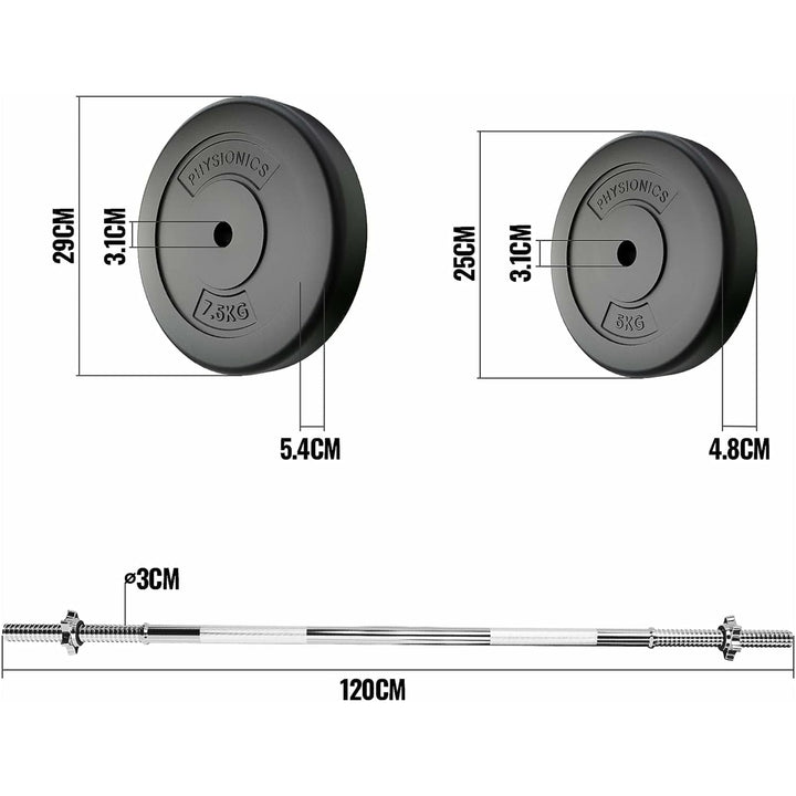 Set bara cu discuri, 30 kg, Physionics - Gorilla Sports Ro