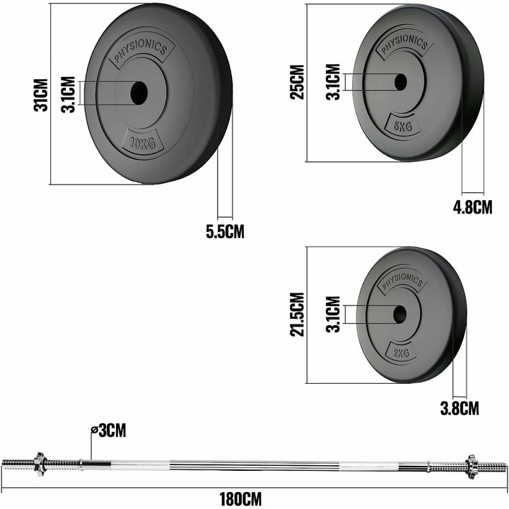 Set bara cu discuri, 100 kg, Physionics - Gorilla Sports Ro