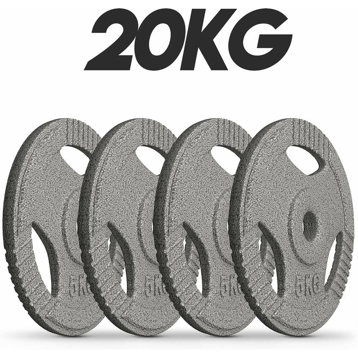 Set discuri fonta cu maner, 4 x 5kg, 30mm, Physionics - Gorilla Sports Ro