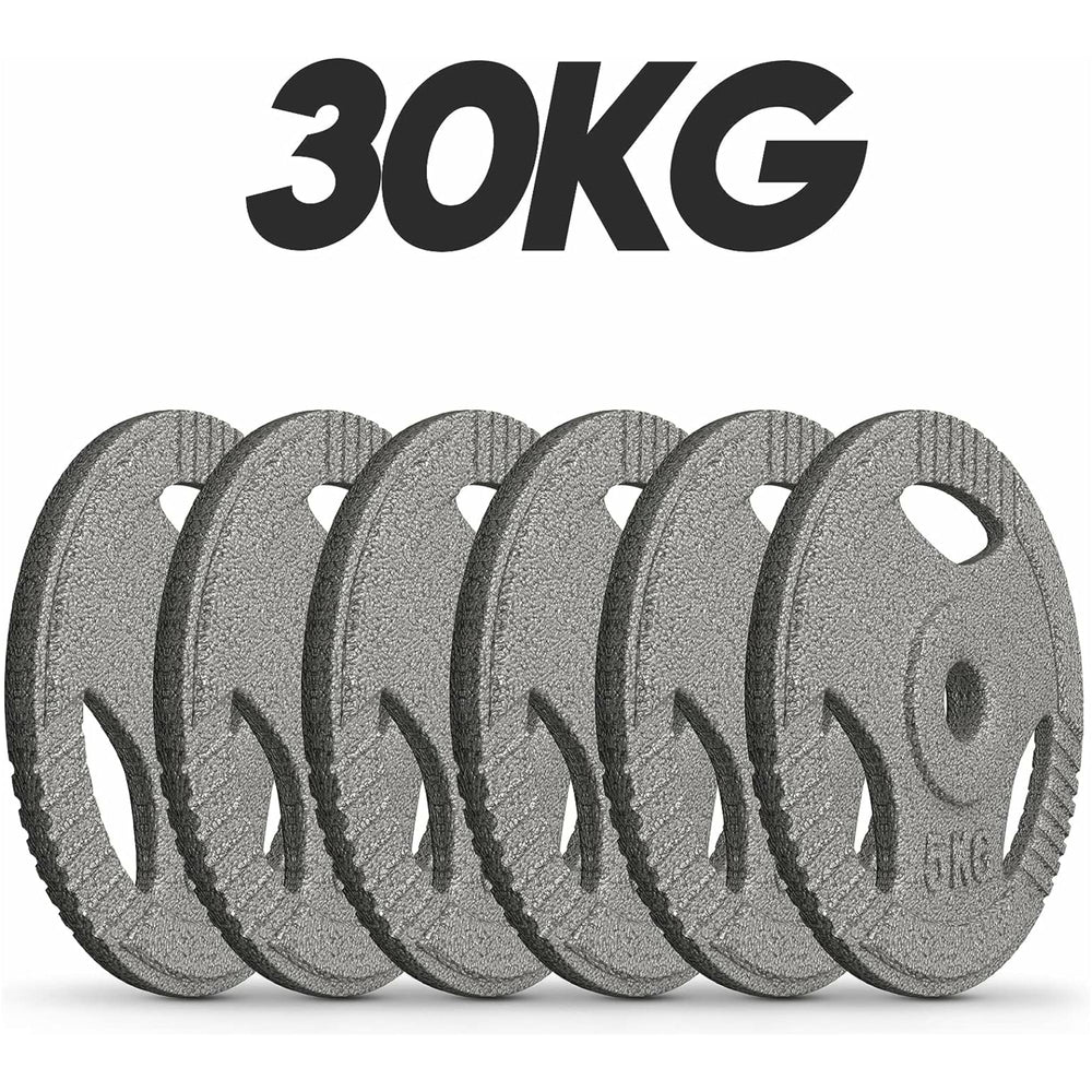 Set discuri fonta cu maner, 6 x 5kg, 30mm, Physionics - Gorilla Sports Ro