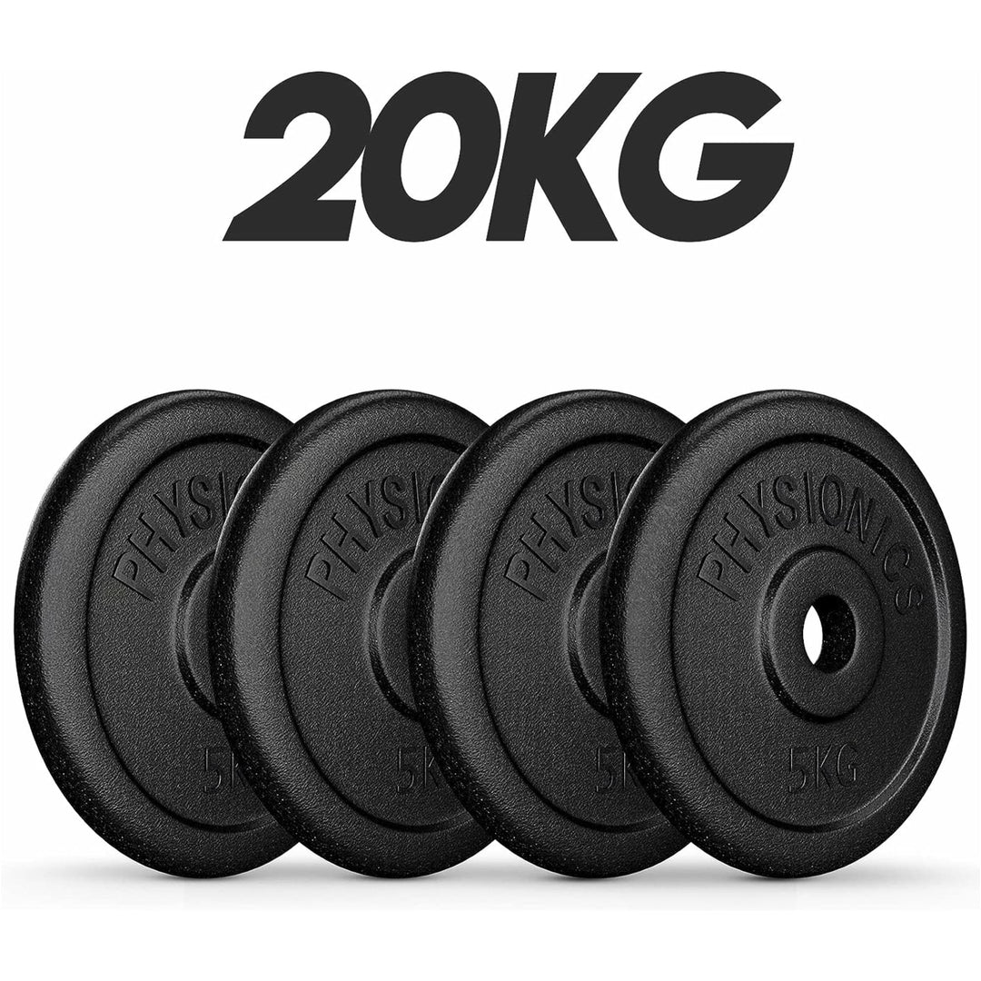 Set discuri fonta, negru, 30mm, 4 x 5kg Physionics - Gorilla Sports Ro