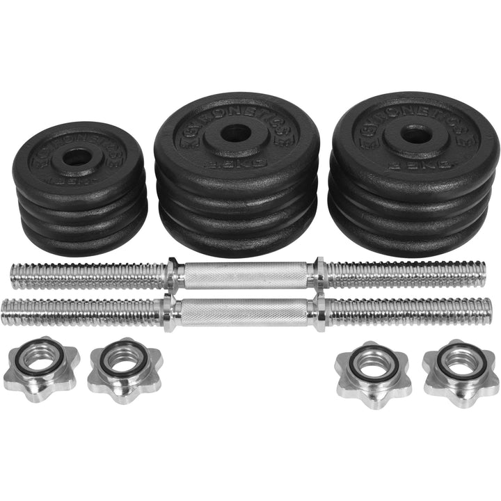 Set gantere Seria E 25 mm fontă 30 kg - Gorilla Sports Ro